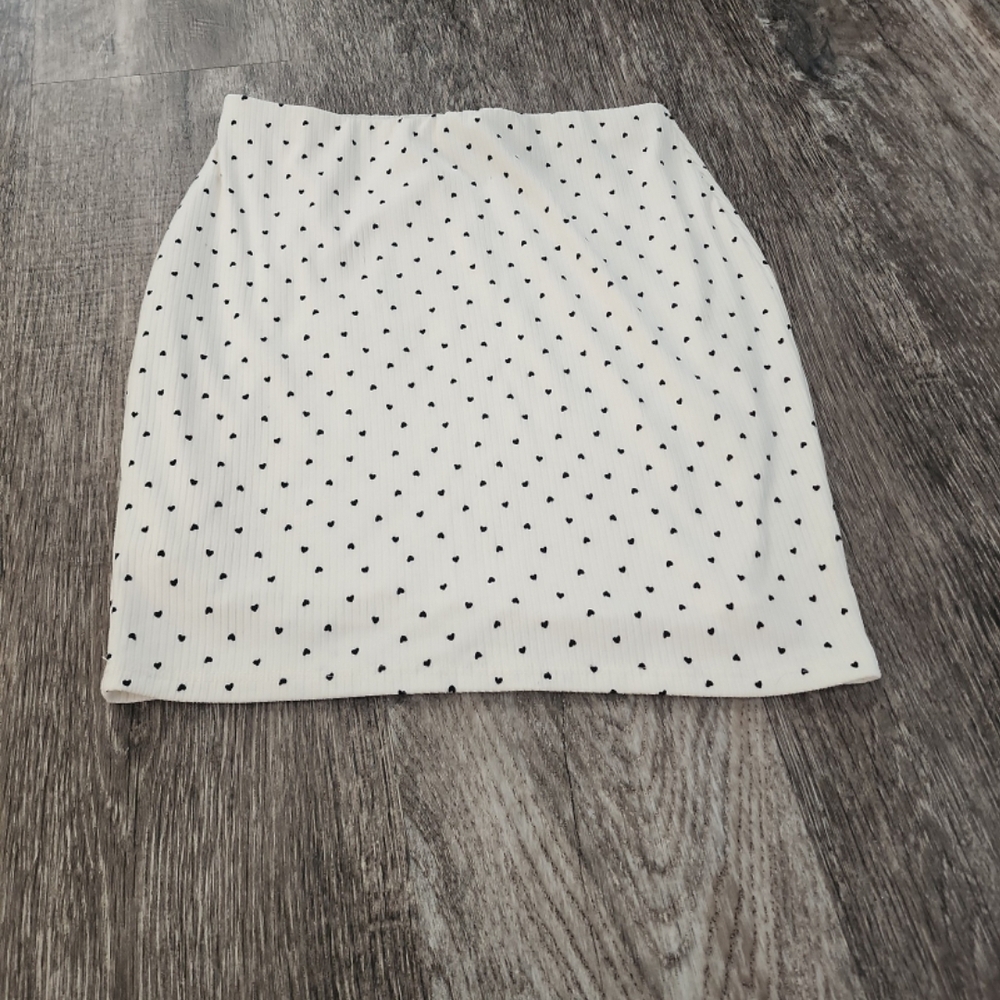 Altar'd State White and Black Polka Dot Pencil Skirt